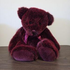 Russ Romanoff Vintage Collectible Plush Burgundy Teddy Bear